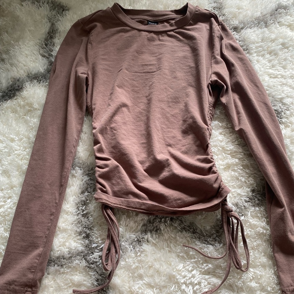 shein sinched long sleeve top